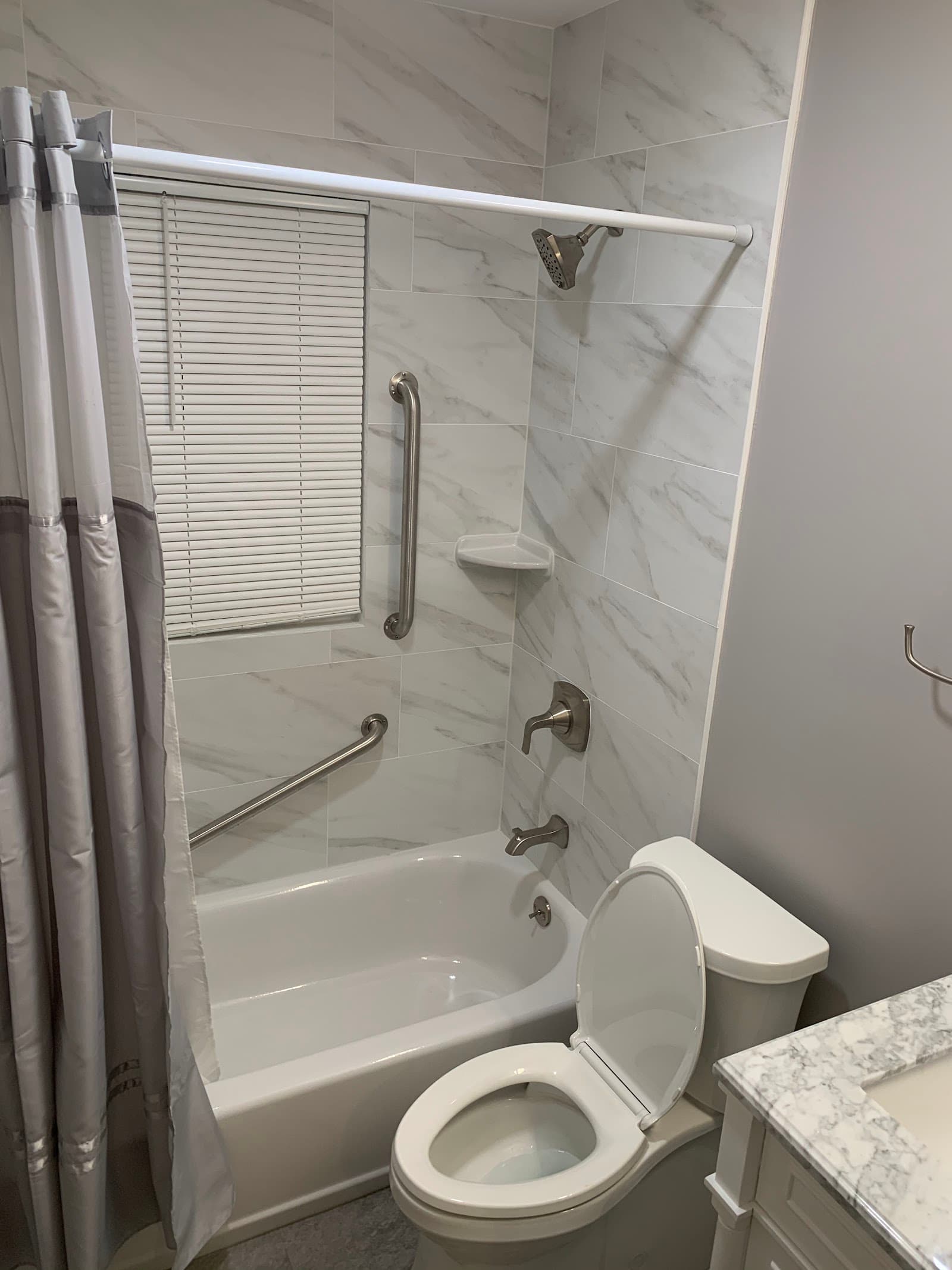 Tub and shower combo with a new vanity