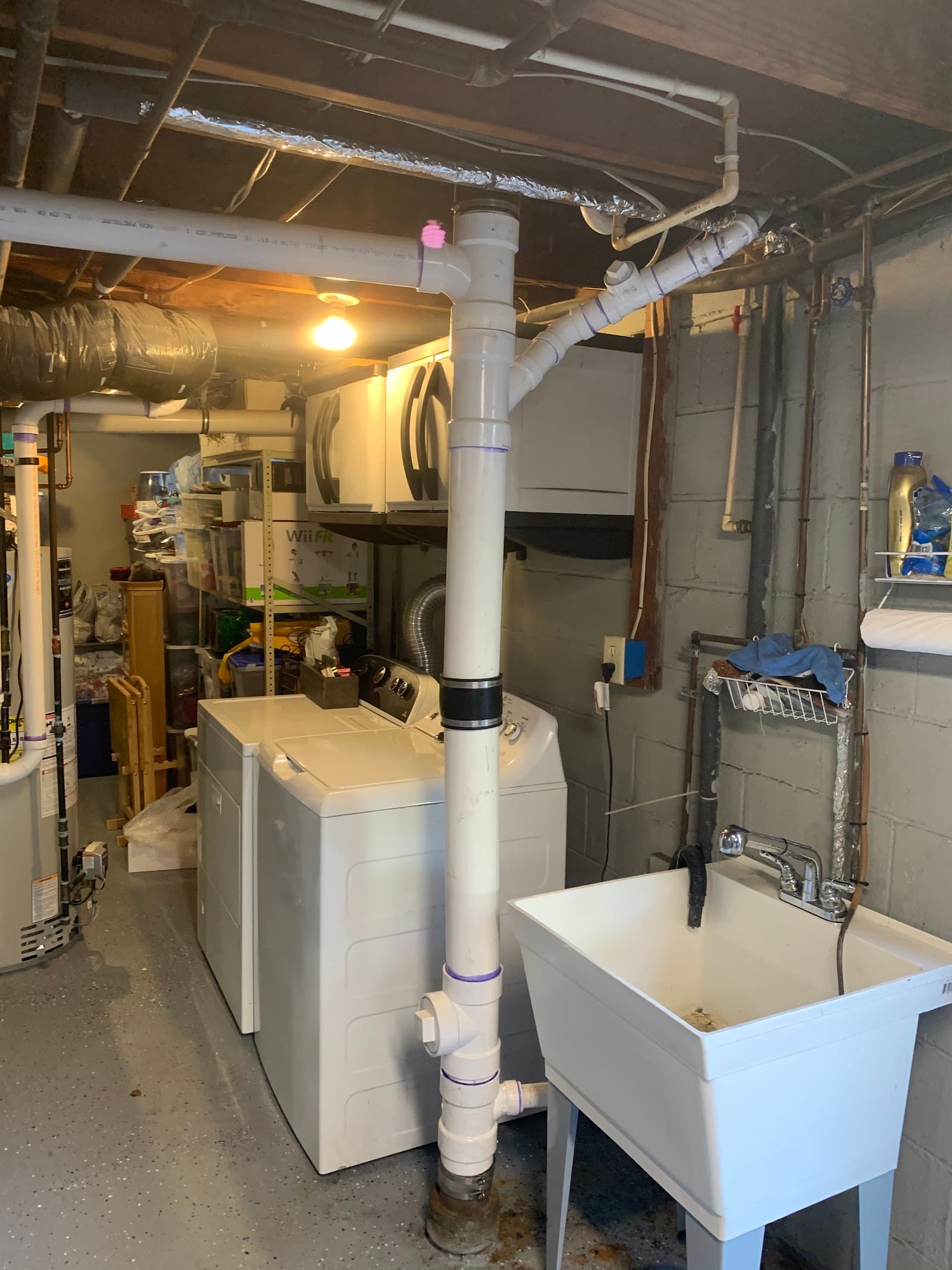 Pipe Masters basement plumbing rough-in in a New Jersey home
